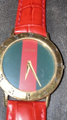 Classic Gucci handsome red-green Dial Gold Plated Vintage  display picture 1