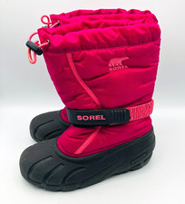 Sorel Snow Boots Youth Size 5 Pink Insulated Removable Liners Adjustable Nice