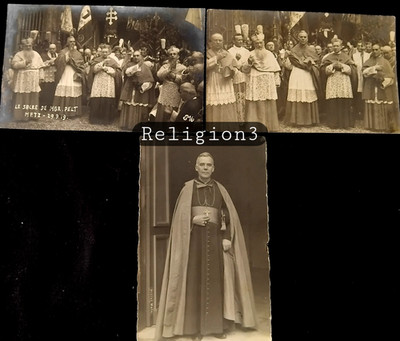 Nr. REL/3 - FOTOKARTE 3 KARTEN DES HEILIGEN MGR.PELT IN METZ AM 29.9.19