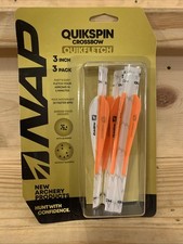 NAP Quikfletch QuickSpin White/Orange 3" Fletch Wrapping NAP-60-671W. NIB