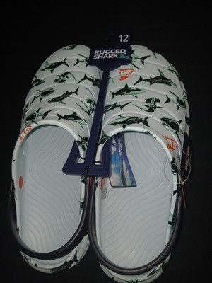 Rugged Shark Discovery Shark Week Mens Clogs - Seafoam Green - Size 12