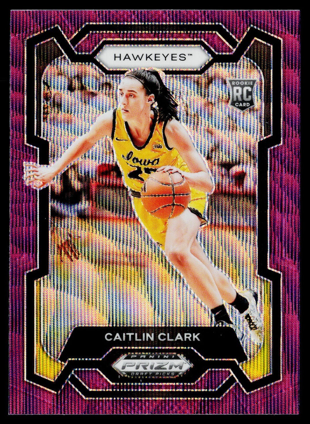 2024 Panini Prizm Draft Picks Caitlin Clark Rookie #57 Purple Wave Prizm RC