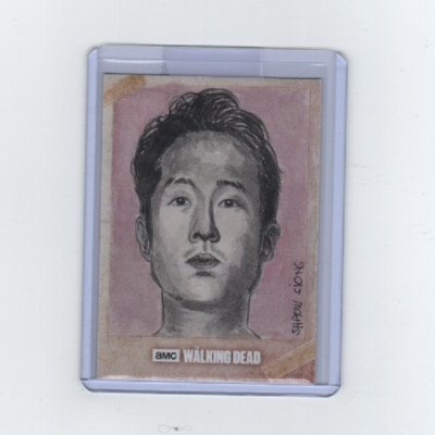 WALKING DEAD EVOLUTION GLENN SKETCH CARD BY ACCLAIMED ARTIST SHAOW SIONG(#1) 1/1
