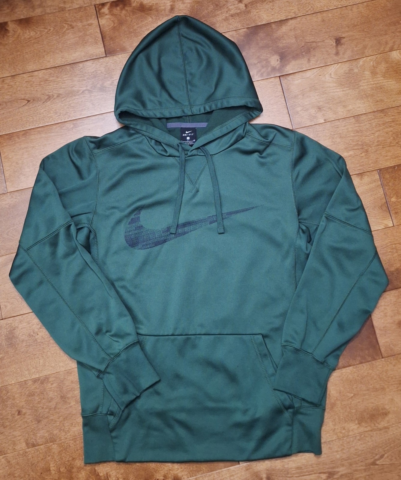 Nike Dri-Fit Men's Pullover Hoodie Sweatshirt Green Size Small EUC Swoosh Logo