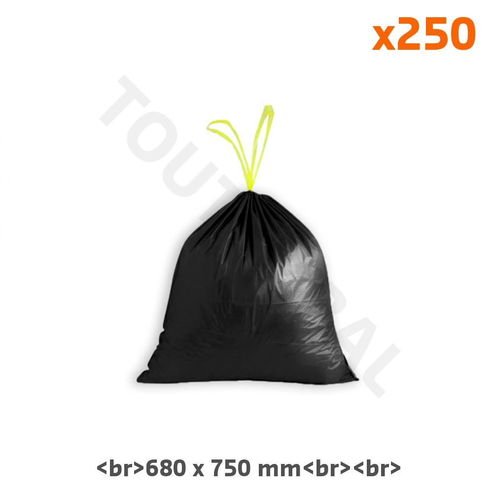 Sac poubelle 50L coulissant PEBD anti-perforation pour éviter fuites et déchirures
