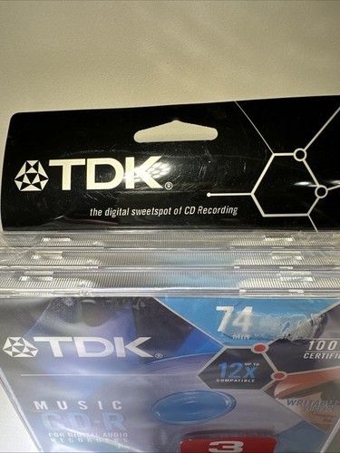 TDK Music CD-R Digital Audio Recorders CD's 74 Min, 3 Pack New Factory Sealed - Picture 5 of 6