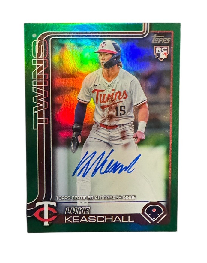 Luke Keaschall 2025 Topps Update Green Real One On-Card Auto /99 RC Rookie Twins