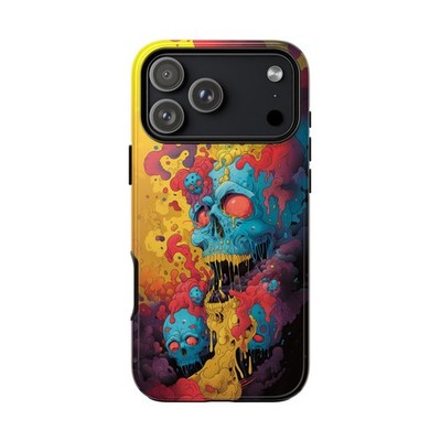 Phone Ink - iPhone | Galaxy | Pixel Case - Trippy Skull Blue Abstract Liquid