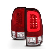 Red Clear LED Tube Tail Lights Brake Lamps Left Right Replacement Fo...