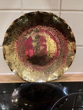 Decorative Plate Hannover Heraldry Hammered Solid Brass Vintage 20cm Diameter