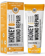 Dog Wound Care with Honey  Colloidal Silver for 2 Fl Oz, White and Orange