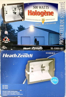 VTG Heath Zenith Security Light Fixture 5505-BZ-G Die-Cast Aluminum - 2 Pack