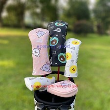 Cute Cartoon Bear Pattern Golf Club Head Cover Driver Woods Hybrid UT Head cover