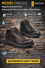 Regatta TRK203 Gritstone S3 Safety Boots Waterproof Steel Toe