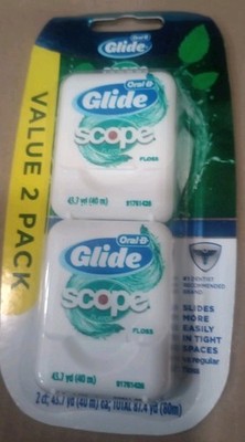 OLD VERSION Oral B Glide SCOPE Dental Floss DISCONTINUED, Pack of 2 (40m each)