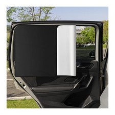 2 Pc Magnetic Car Rear Side Window Sun Shades UV Heat Block Silver