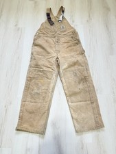 Carhartt Vintage Overalls R02 Brown Carpenter Painted Faded Men's Size 38/30