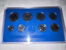 DDR Kursm&uuml;nzensatz 1987 Stempelglanz im Originalblister, blaue Pr&auml;sentationsbox