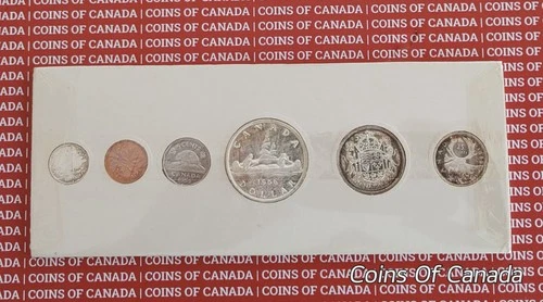 1956 Canada Prooflike Mint Set In Original Whitecard and Cello - #coinsofcanada