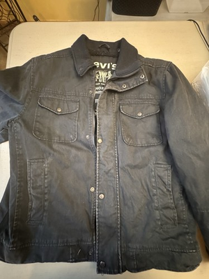 #ad #ad Levi#x27;s Trucker Jacket 5 Pocket Black Chore Barn Coat Fall Christmas {Men#x27;s L} $16.50