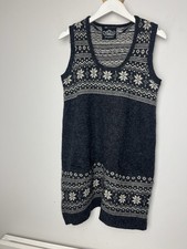 Vintage Y2K Atmosphere Primark Sleevless Knitted Fair Isle Dress Wool Blend Xmas