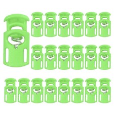 35Pcs Nylon Spring Cord Locks Elastic Toggle Stop Slider Clamp, Green