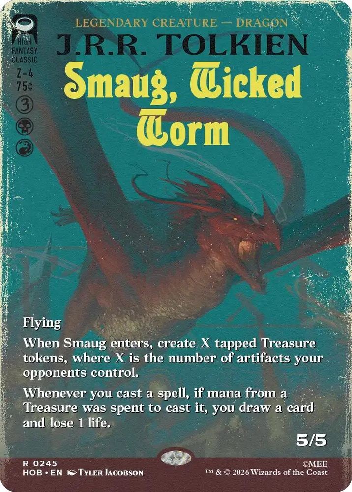 SMAUG, WICKED WORM (BORDERLESS) 245 RARE THE HOBBIT MAGIC: THE GATHERING NM