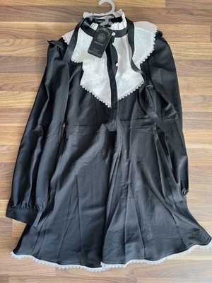 Lolita Gothic Kleid Dark in Love Schwarz Weiß Rüschen Japan Style Neu m. Etikett