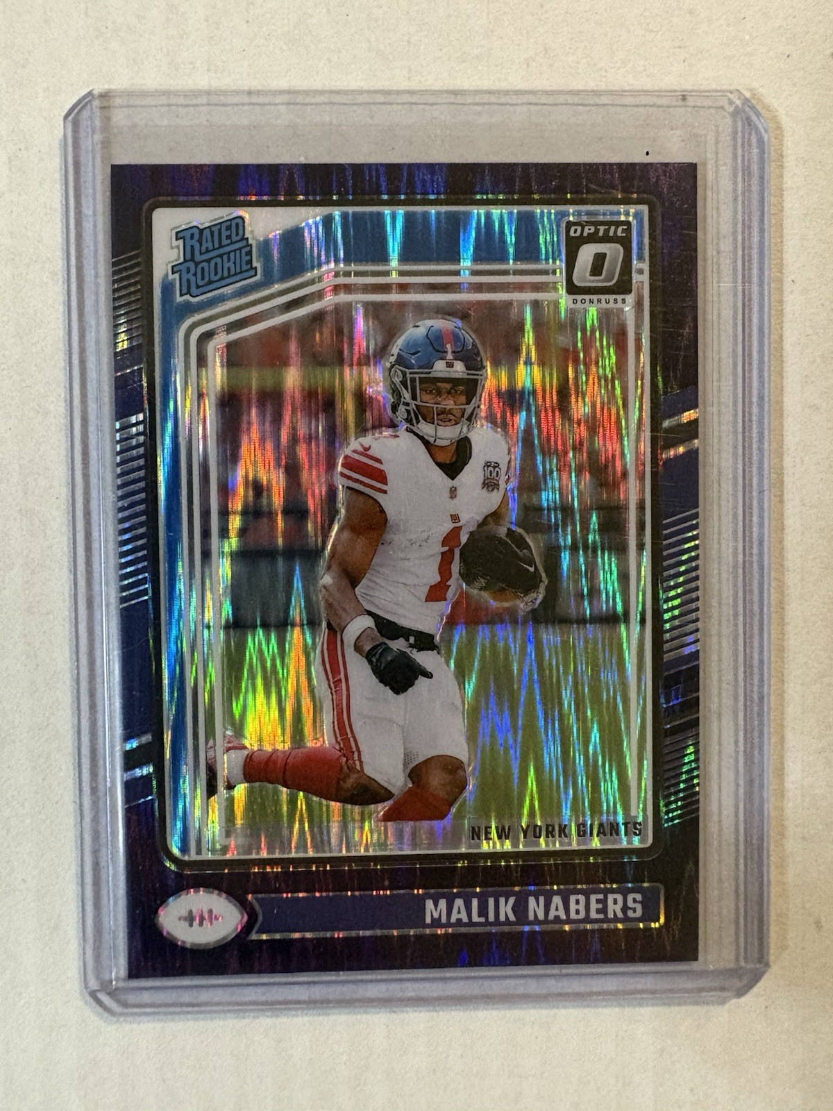 2024 Panini Donruss Optic Rated Rookie Malik Nabers #271 Purple Shock Prizm (RC)
