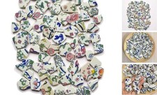 Broken Tiles,1lb About 73pcs Ceramic China Glazed Irregular Mosaic Tiles type A