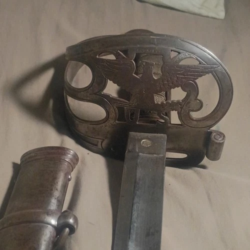 Civil War Union Officer Sword Eagle Guard with Metal Scabbard Original