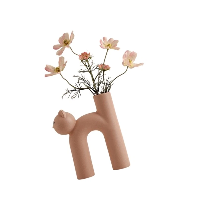 Decorative Flower Vases Cats Vases for Table Centerpieces Ceramic Bud Vases Gift