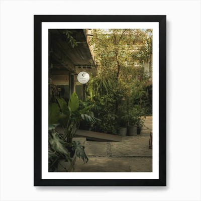 Courtyard Of A Cafe Art Print Framed Wall Art Poster Canvas Print Picture
