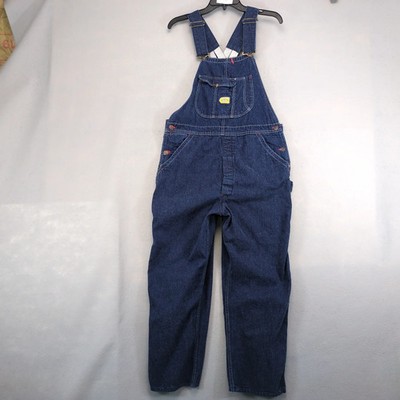 Vintage Big Dad Sanforized Denim Bib Overalls Mens 36x26'' Button Fly USA 70s-80s