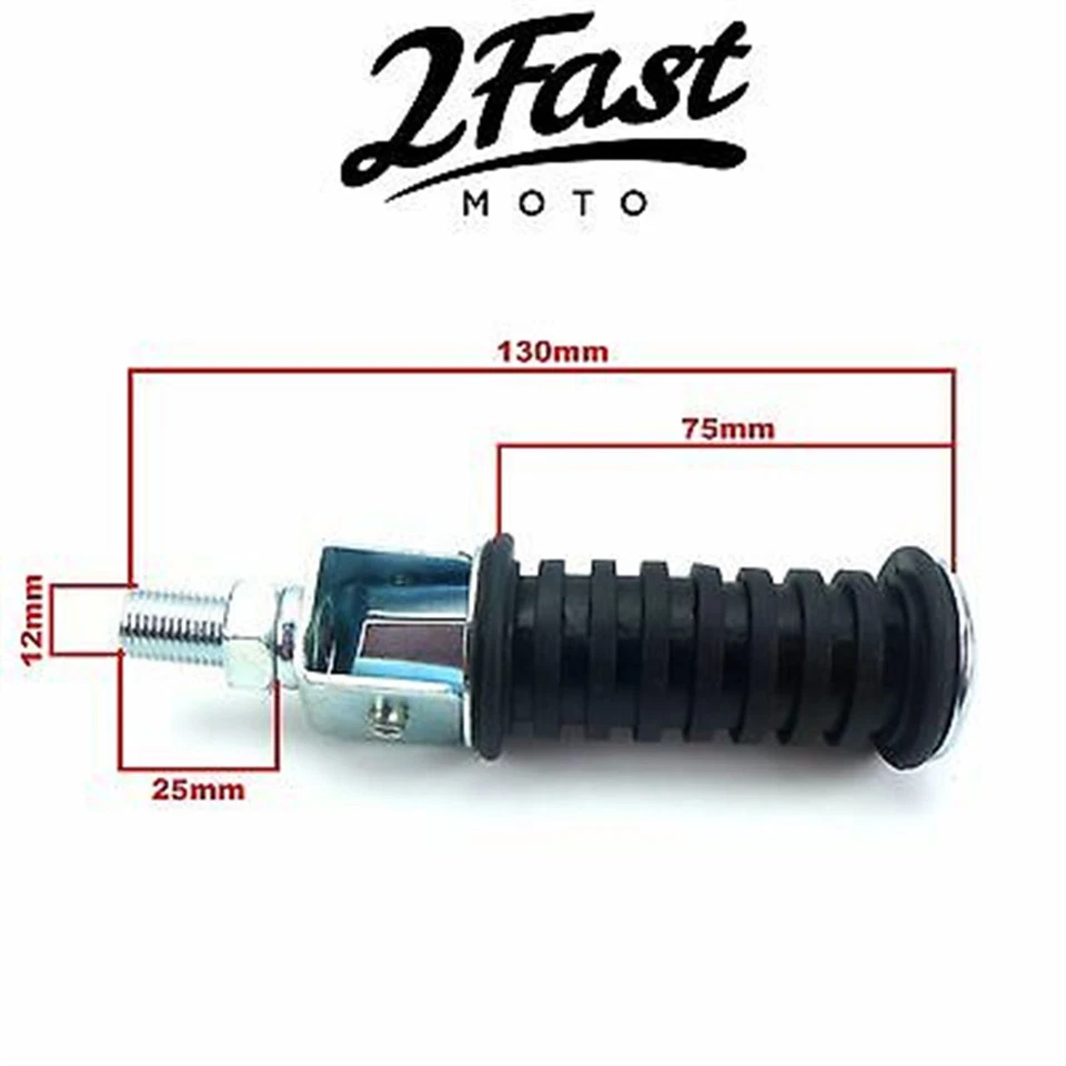 2FastMoto 12mm Buddy Pillion Foot Peg for Select Early Yamaha Models 11-7307B - Imagem 2 de 4