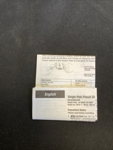 Atenuador preestablecido Lutron. Blanco. AY-600P-WH @71 - Imagen 6 de 7