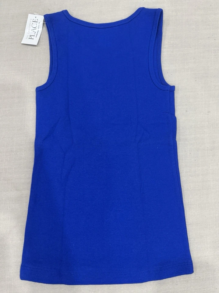 Camiseta sin mangas acanalada The Children’s Place Girls, mediana 8, azul real profundo, nueva Foto 2 de 3