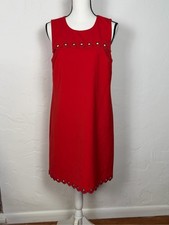 J. Crew Red sleeveless Shift Dress - beautiful detail size 10