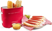 Retro Pop-Up Hot Dog Toaster, 2 Link and 2 Bun Capacity, with Mini Tongs, Works 