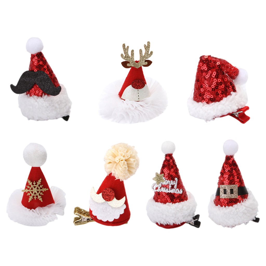 Precioso pasajero de pelo de Navidad con decoración de pelo de felpa para