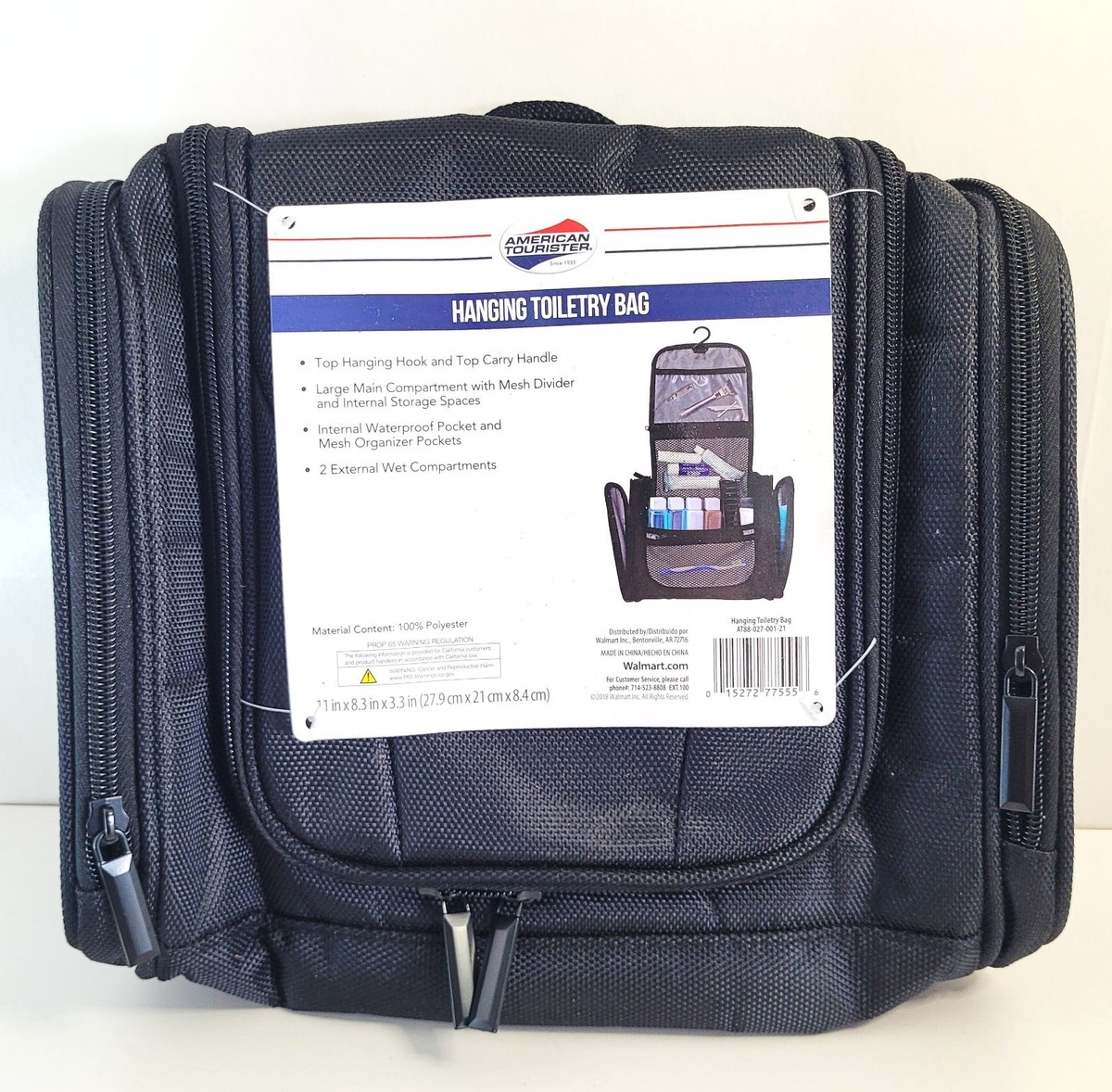 American Tourister Hanging Toiletry Bag Dopp Kit Travel Organizer Black - NEW American Tourister Hanging Toiletry Bag Dopp Kit Travel Organizer Black - NEW
