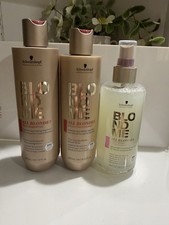 Schwarzkopf BLONDME All Blondes Rich Shampoo 10 Oz. Conditioner 8.45 Oz. Spray