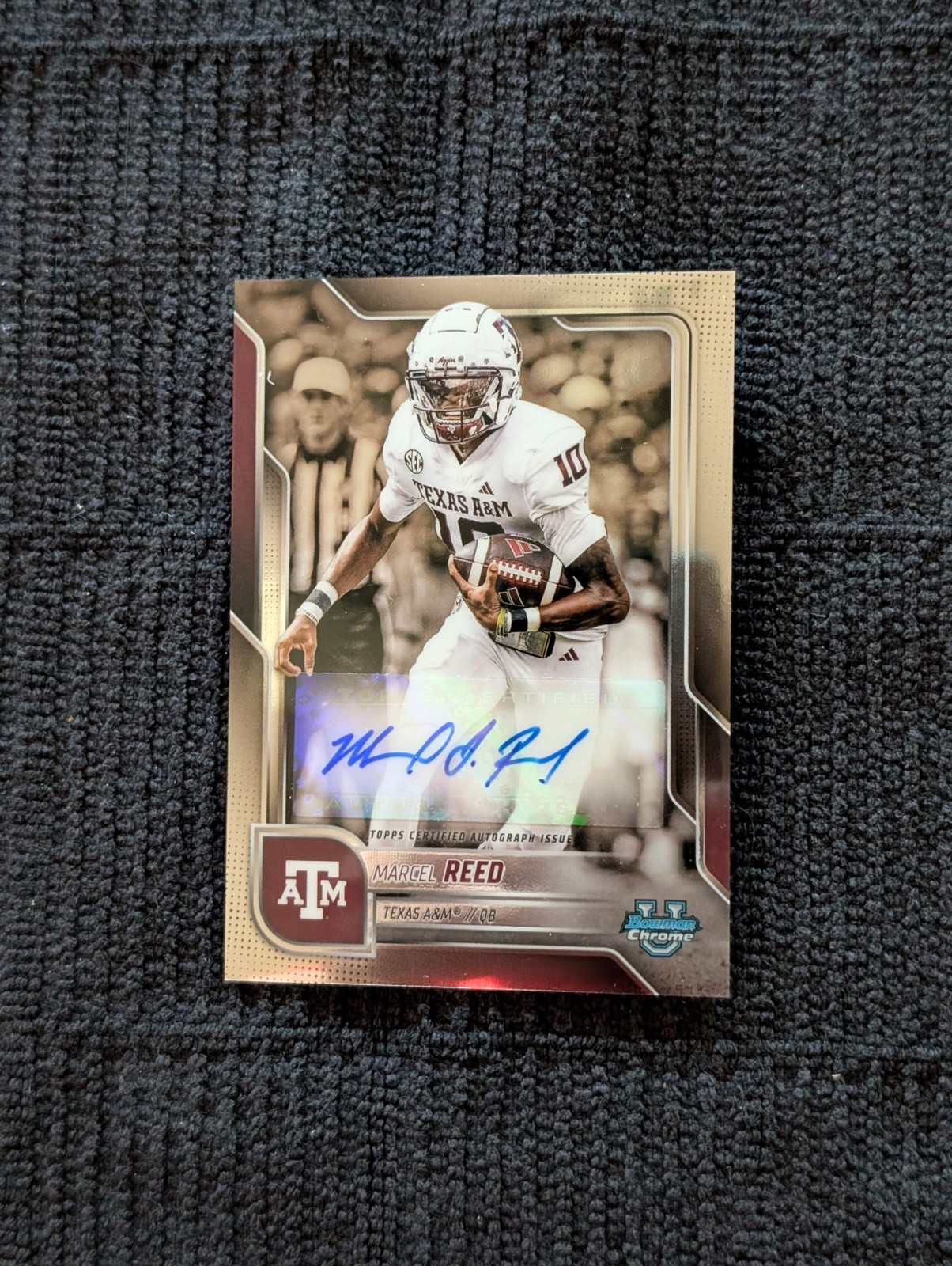 2025 Bowman Chrome U MARCEL REED Prospect Base Auto #BCA-MRE