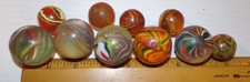 10 Vintage Taiwan Bouncy Rubber Super Balls Ball Lot Various Patterns Colors