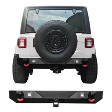 Vijay For 1987-2006 Jeep Wrangler Yjtj Steel Rear Bumper With Aluminum Lights