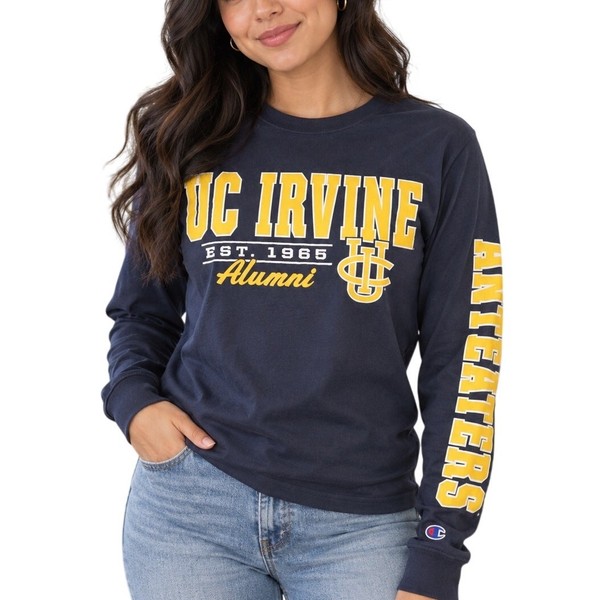Champion UC Irvine Alumni Womens Small Navy Long Sleeve T Shirt UCI College