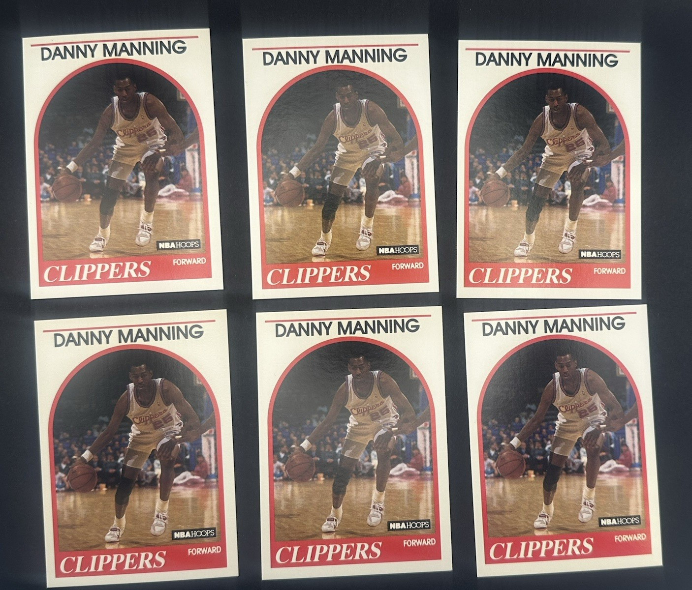 6 Card Lot 1989-90 NBA Hoops - Danny Manning #40 (RC) Clippers C601