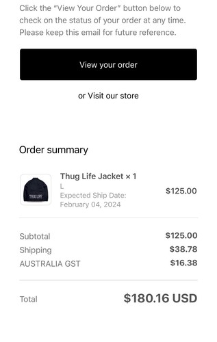 2pac x Dickies Offical Thug Life Navy Blue Jacket BNWT Tupac - Picture 7 of 8