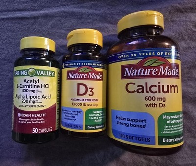 Vitamin Lot. Calcium plus D3/D3/ L-Carnitine. Read Description.