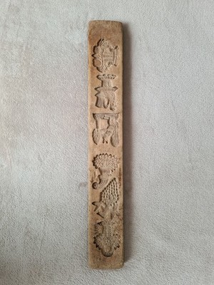 Alte antike abgenutzte Backform Spekulatiusbrett Printenform Model Holz museal
